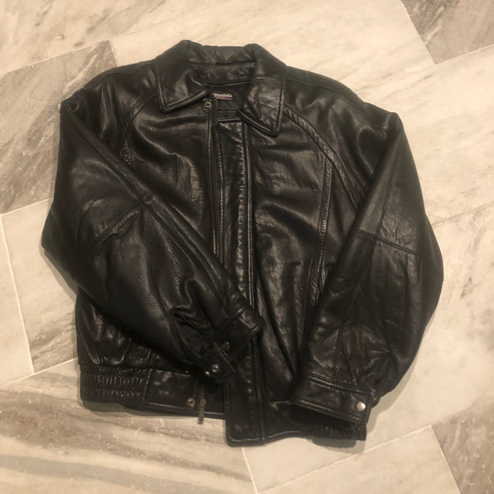 Wilson’s black leather jacket